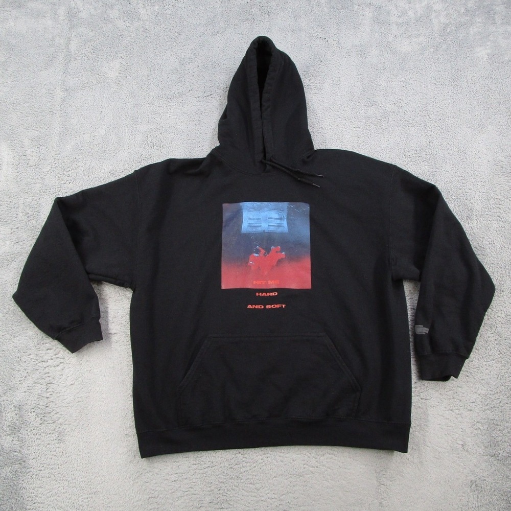 Billie Eilish Hit Me Hard and Soft Hoodie Black Graphic Sweatshirt Mens XL